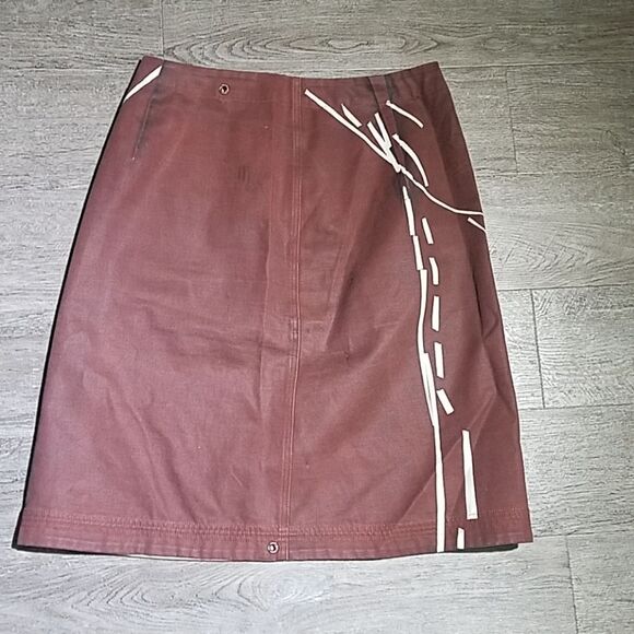 Lecoanet Hemant Abstract Floral A Line Skirt Md 10 - Picture 3 of 5